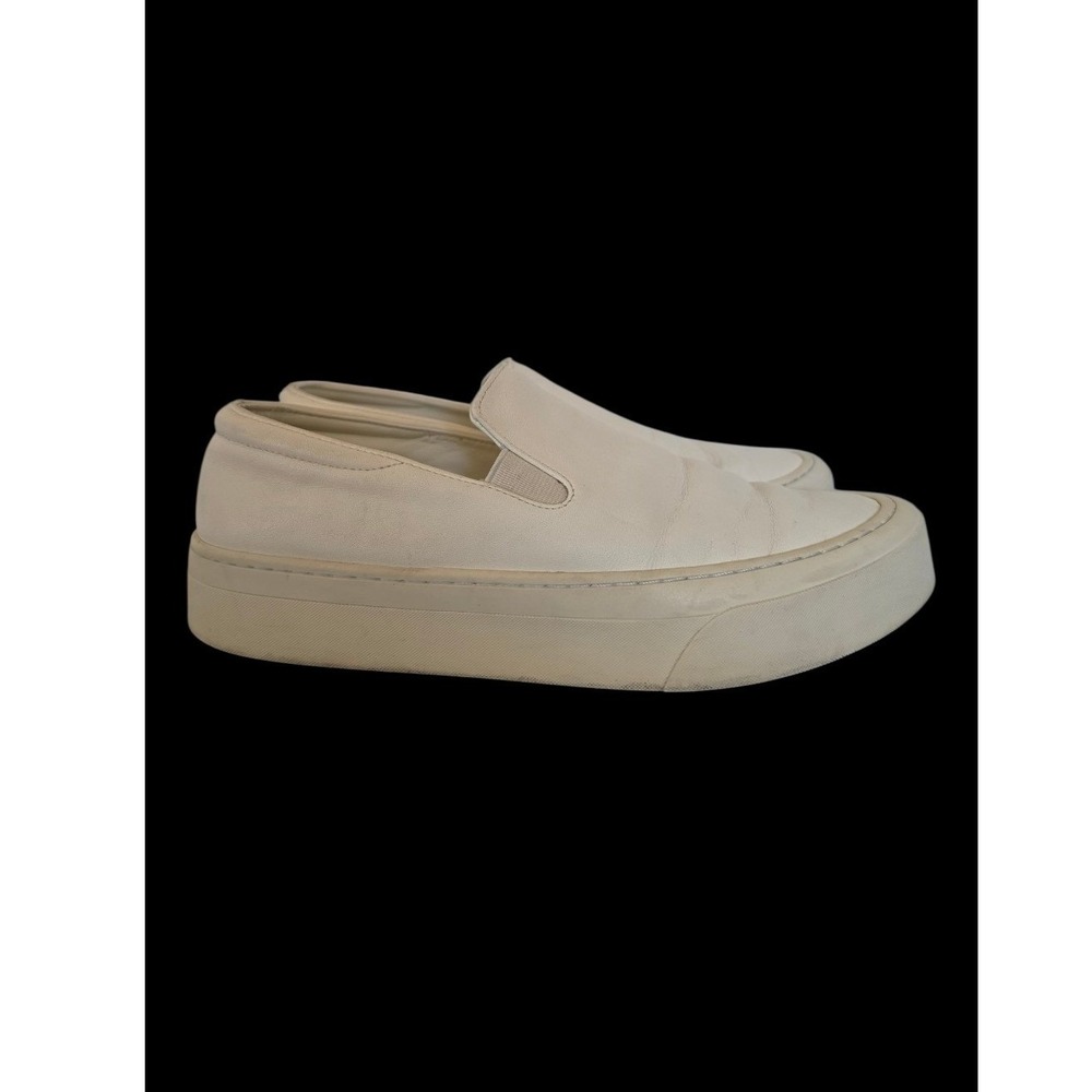 THE ROW Cream Leather Platform Minimalist Old money Slip On Shoes sz 36 US 5.5